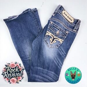 Rock Revival Jeans Women's 27‎ Mandy Easy Boot Cut Embellished Pockets 29x31 Y2K